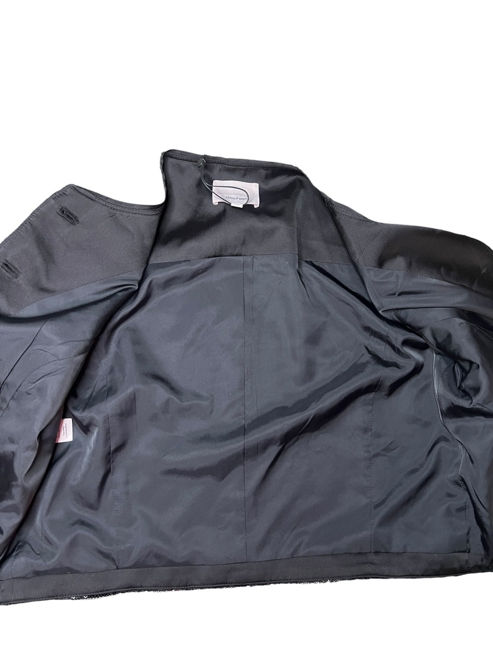 NWT cinq a sept Black Sequin “Randi” Cropped Blazer Jacket with Gold Buttons - Picture 9 of 14